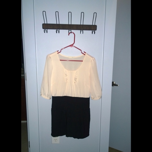 Black and off white dress