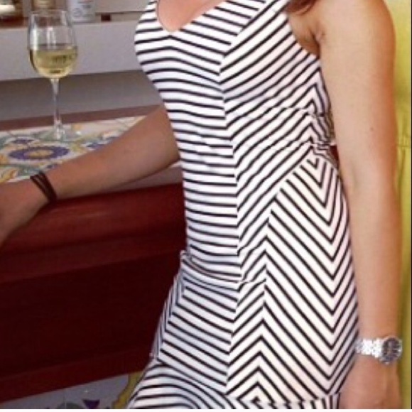 Bebe black and white striped dress.