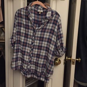Plaid butron doen shirt L