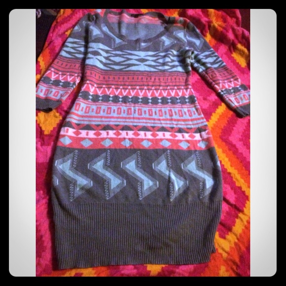 Tribal print Sweater Dress