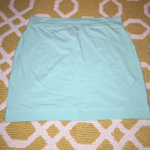 Mint green mini skirt
