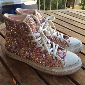 High top sequin converse