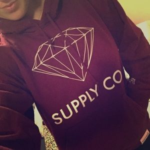 Diamond and co maroon medium hooded sweatshirt
