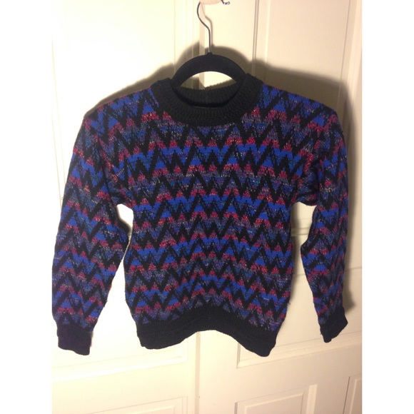 Vintage 80s Zig Zag Sweater size S