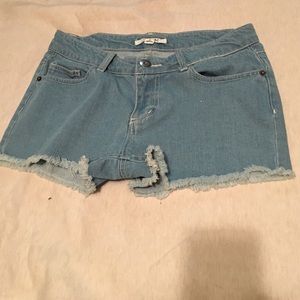 blue jean shorts