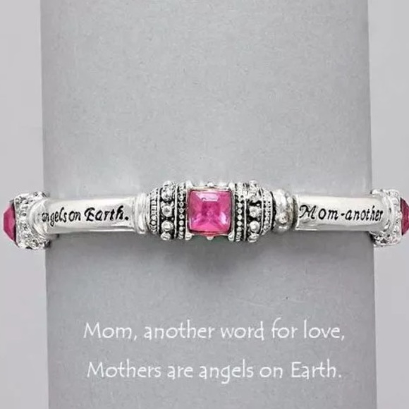 Jewelry - Mom Pink Stone Elastic Bracelet