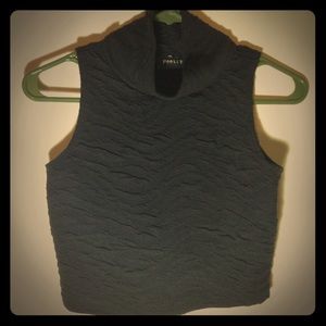 Black Crop Top Turtleneck Tank Top Size Medium