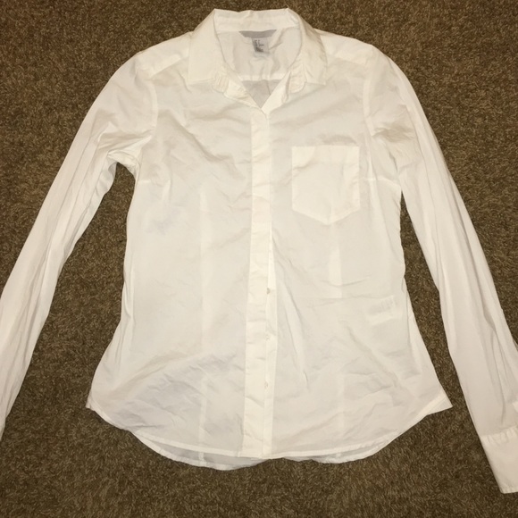 white button down long shirt