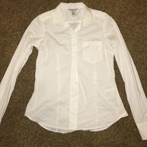 white button down long shirt