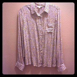 ☕️Gray & Yellow Leopard Blouse