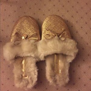 Authentic Michael Kors gold slippers