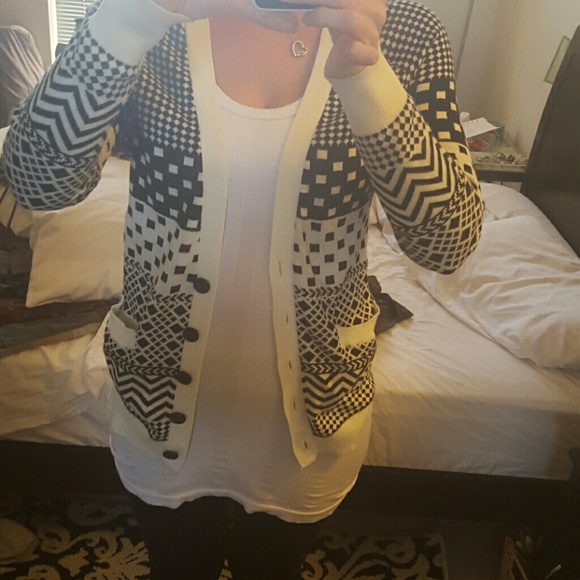 Black and white cardigan