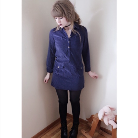navy blue corduroy dress