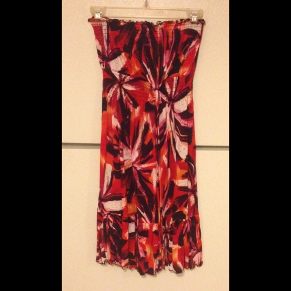 Strapless floral dress