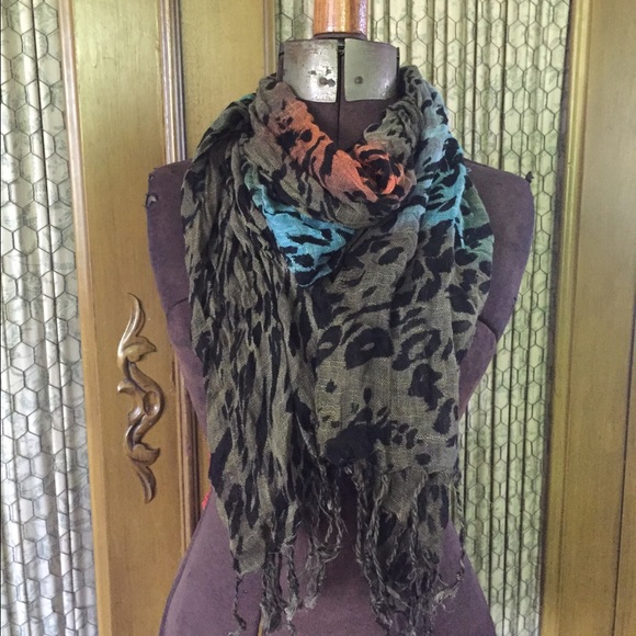 Multi-colored Leopard Scarf - Picture 1 of 4