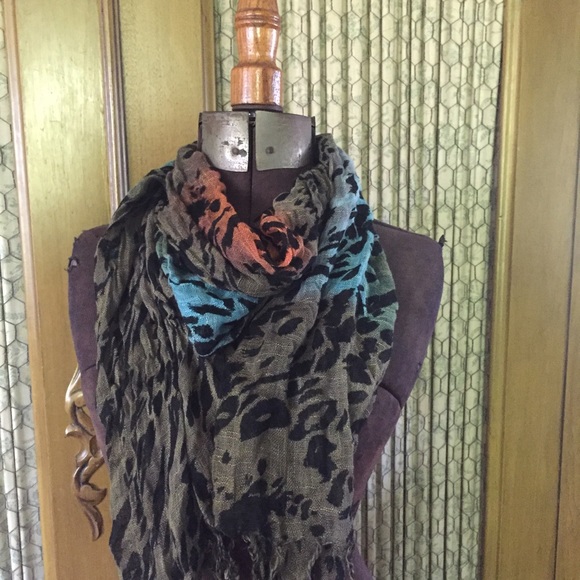 Multi-colored Leopard Scarf - Picture 2 of 4