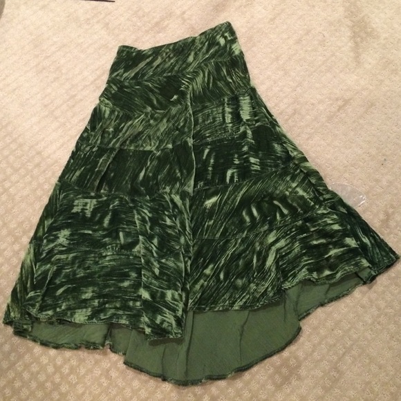 Olive green long skirt