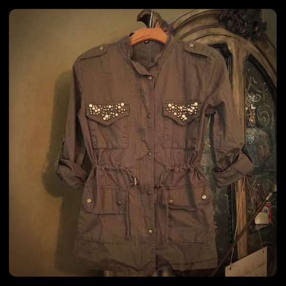 Sweet Rain Military Button Up Sz S - Picture 1 of 5