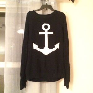 Anchor DG delta gamma nautical navy white Sweater