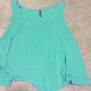 Heart hips greenish blue tank top