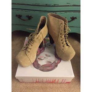 JEFFERY CAMPBELL BUTTERMILK SUEDE LITA