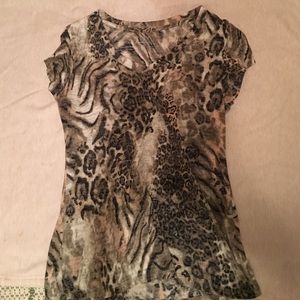 animal print v neck