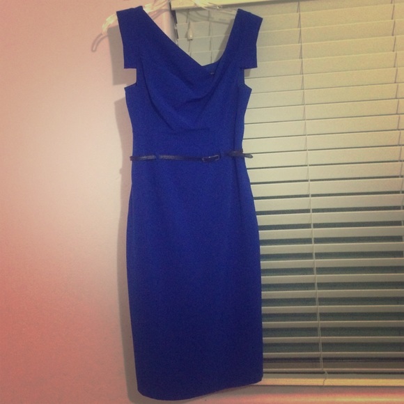Royal blue black halo dress