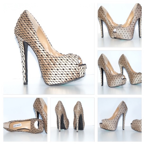 💝Authentic Steve Madden Beige Black Rhinestone💝