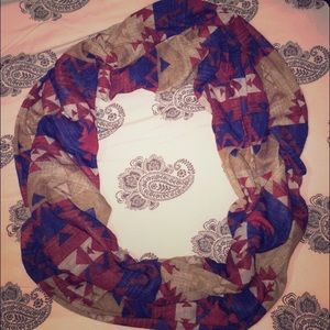 Tribal print infinity scarf.