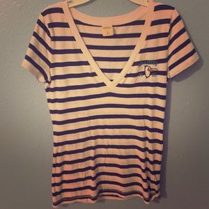 Striped V-neck