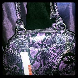 NWT ~ ELLE - Purple &Black Snakeskin Pocketbook