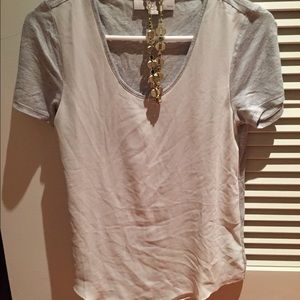 Loft mixed fabric tee <3