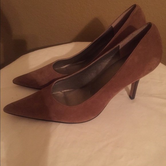 Tan suede heels