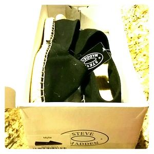 Steve Madden Mylie #9 black espadrilles NWB