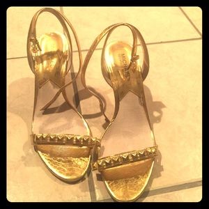 ***SOLD***Michael Kors Gold Studded Strappy Heels