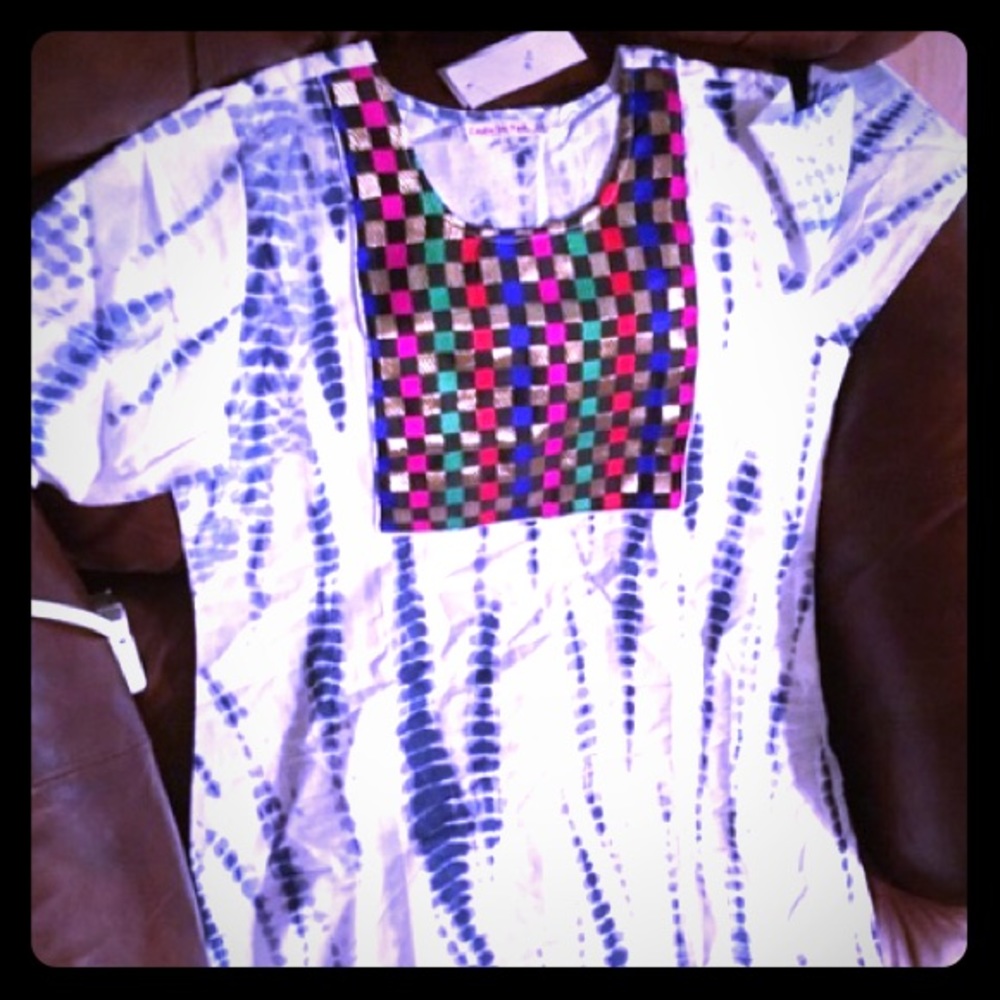 Asian Kurti, Blue, White and Red. New Never worn.