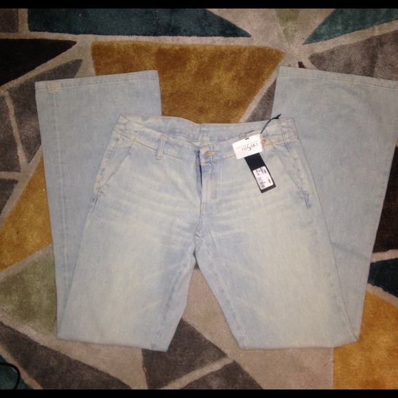 Indigo blue boot cut jeans