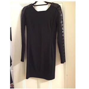 Black Dress Long Sleeves with sequins detail