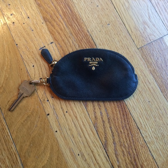 Prada mini wallet with key holder