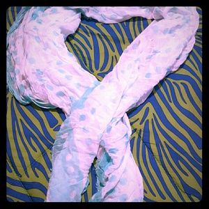 Cute little green polka dot and white scraf