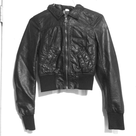 Black Leather Crop Jacket