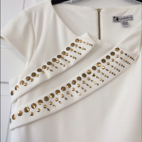 FINAL! Leslie Fay Dress w Gold Embellishment - Picture 2 of 4