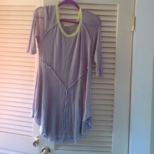 Free people gray and yellow tunic top