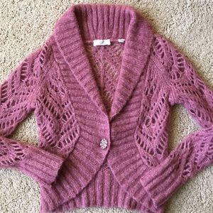 LOFT open weave cozy cardigan sweater XSP