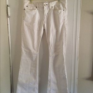 Low rise boot cut gap white jeans