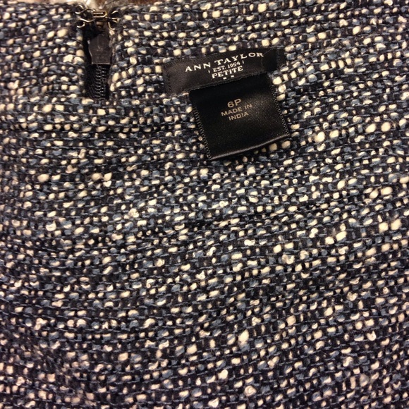 Ann Taylor Petite blue/gray tweed pencil skirt