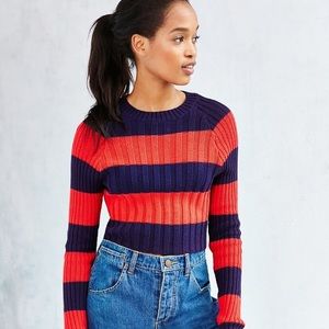 BDG Casey Rib-Knit Cropped Sweater