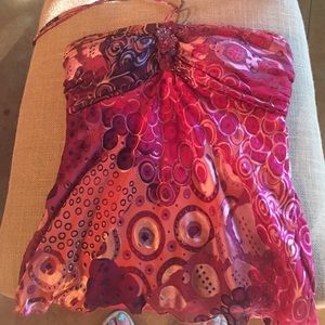 Flirty fuscia and grape embellished tank.