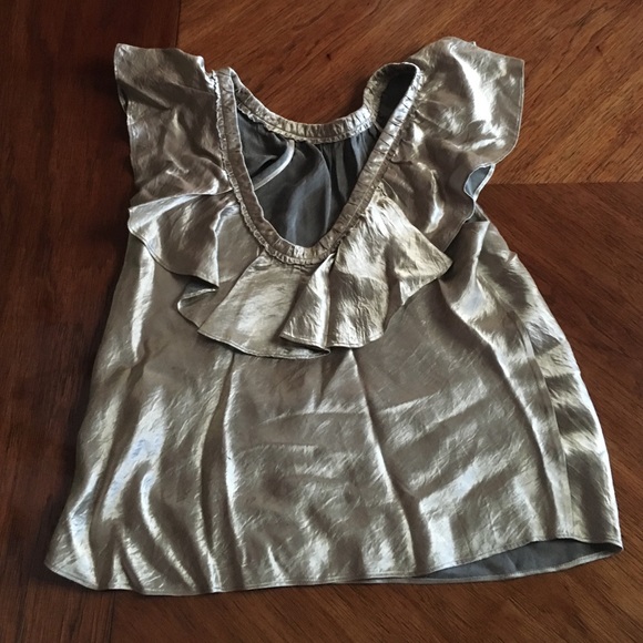 Banana Republic gold silk effect top size S - Picture 2 of 4