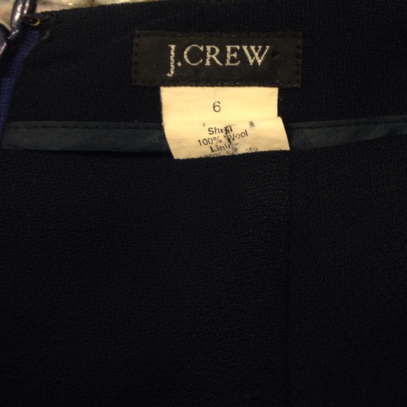J. Crew dark navy blue wool crepe skirt